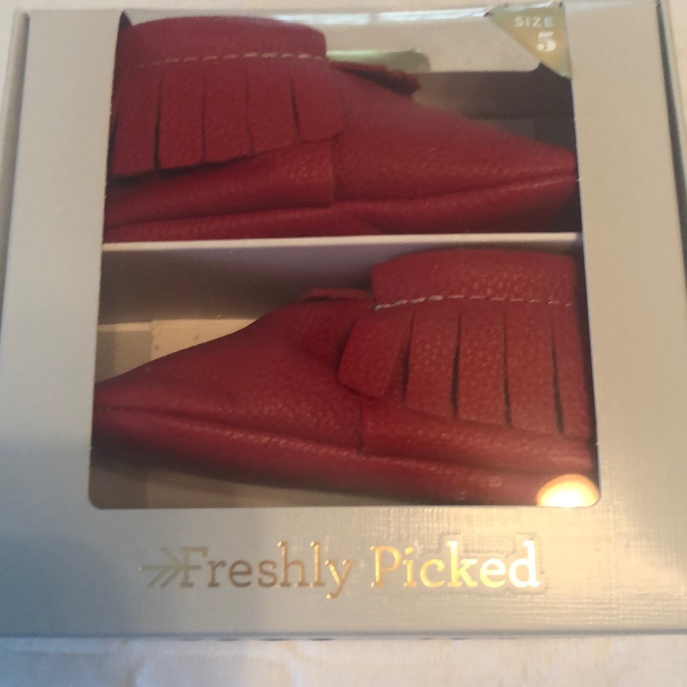 NEW IN BOX fire engine red moccs